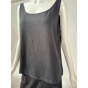 Eileen Fisher XL Organic Cotton Black Sleeveless Tank Top